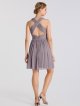 Crisscross Back Tank V-Neck Above Knee Mesh Bridesmaid Gowns AB202061