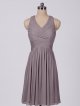 Crisscross Back Tank V-Neck Above Knee Mesh Bridesmaid Gowns AB202061