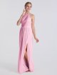 Long Sequin And Mesh Bridesmaid Dress with Open Back AB202105