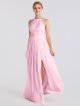 Long Sequin And Mesh Bridesmaid Dress with Open Back AB202105