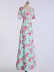Long A-line Floral Chiffon Dress with Flutter Sleeves AB202088