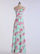 Print Long A-line Chiffon Bridesmaid Gown with Spaghetti Straps AB202128