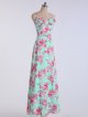 Print Long A-line Chiffon Bridesmaid Gown with Spaghetti Straps AB202128