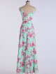 Print Long A-line Chiffon Bridesmaid Gown with Spaghetti Straps AB202128