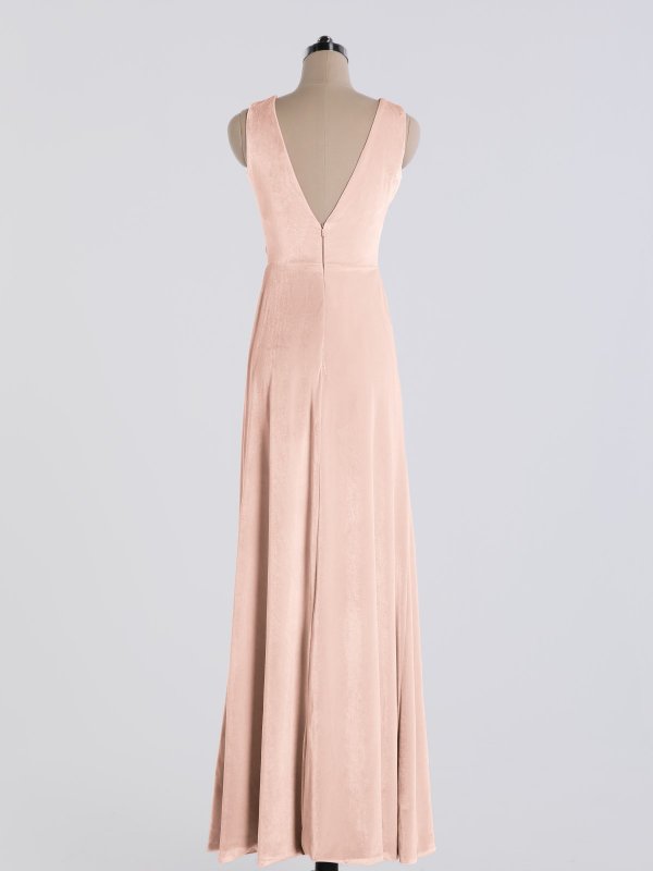 Deep V Neck Ultra-soft and Stretchy Velvet Dress AB202062