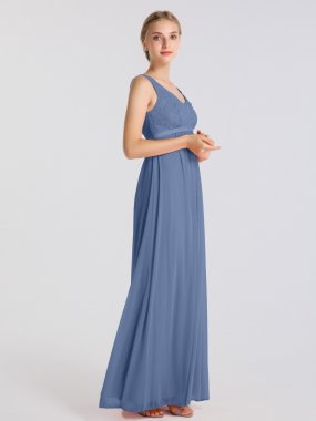 Sleeveless Maternity Long Corded Lace Mesh Dress AB202146