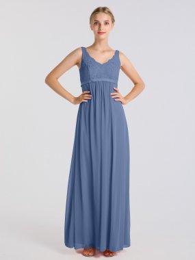 Sleeveless Maternity Long Corded Lace Mesh Dress AB202146