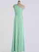Fashion One-Shoulder Long Lace Insert Mesh Dress AB202068