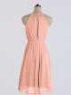 Short Maternity Halter Neck Stretch Mesh Bridesmaid Gowns AB202136