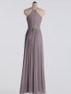 Delicate Long Spaghetti Strap Pleated Waist Mesh Bridesmaid Gown AB202063