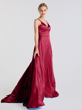 Long High Low Satin Prom Dress AB202161