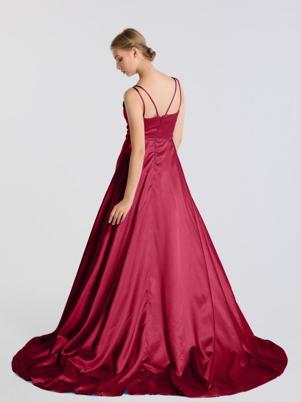 Long High Low Satin Prom Dress AB202161