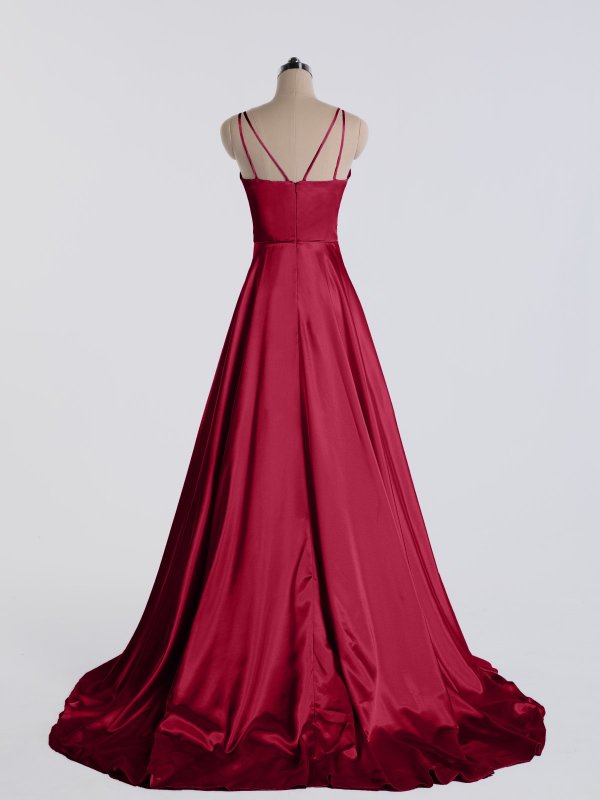 Long High Low Satin Prom Dress AB202161