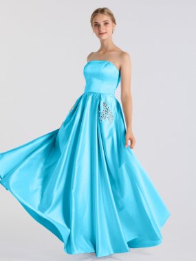 Modern Strapless A-line Prom Party Gown AB202166