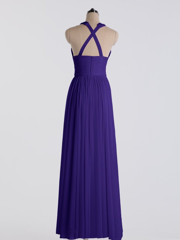 A-line CrissCross Halter Chiffon Prom Gown AB202153