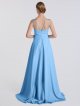 A-line Long Satin Prom Party Gown with Front Slit AB202154