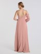 Long Sleeve Cold Shoulder Crepe Bridesmaid Gown AB202109