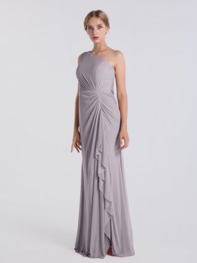 One Shoulder Twisted Knot Cascade Bridesmaid Dress VA29460 AB202125