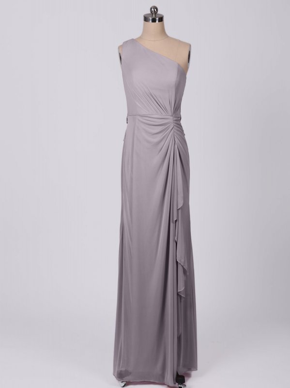 One Shoulder Twisted Knot Cascade Bridesmaid Dress VA29460 AB202125