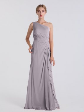 One Shoulder Twisted Knot Cascade Bridesmaid Dress VA29460 AB202125