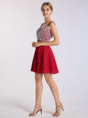 Charming Tank V-neck Short Homecoming AB202155