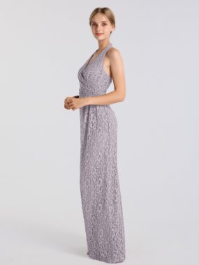 Lace All Over Lace Halter Sheath Dress Style AB202084