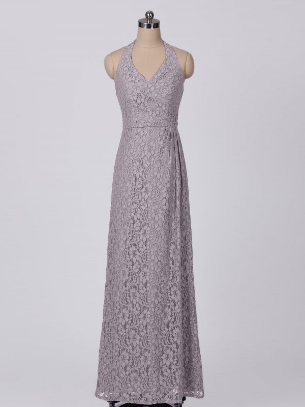 Lace All Over Lace Halter Sheath Dress Style AB202084