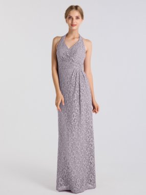 Lace All Over Lace Halter Sheath Dress Style AB202084