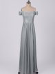 Off-the-Shoulder Lace and Mesh Bridesmaid Dress AB202124
