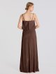 Spaghetti strap long velvet bridesmaids dresses AB202148