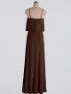 Spaghetti strap long velvet bridesmaids dresses AB202148