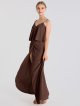 Spaghetti strap long velvet bridesmaids dresses AB202148