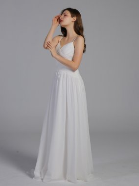 Ruched Bodice Chiffon A-Line Sweet Wedding Dress AB202032