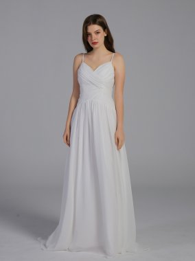 Ruched Bodice Chiffon A-Line Sweet Wedding Dress AB202032