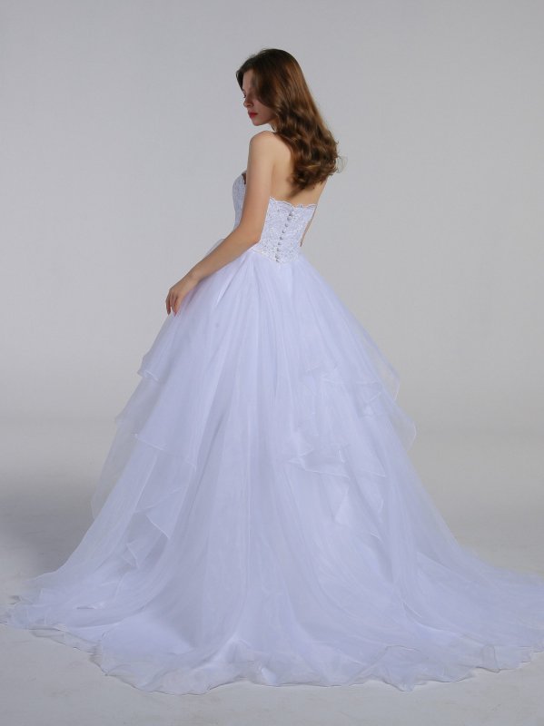 Lace and Organza Wedding Ball Gown with Beading AB202019