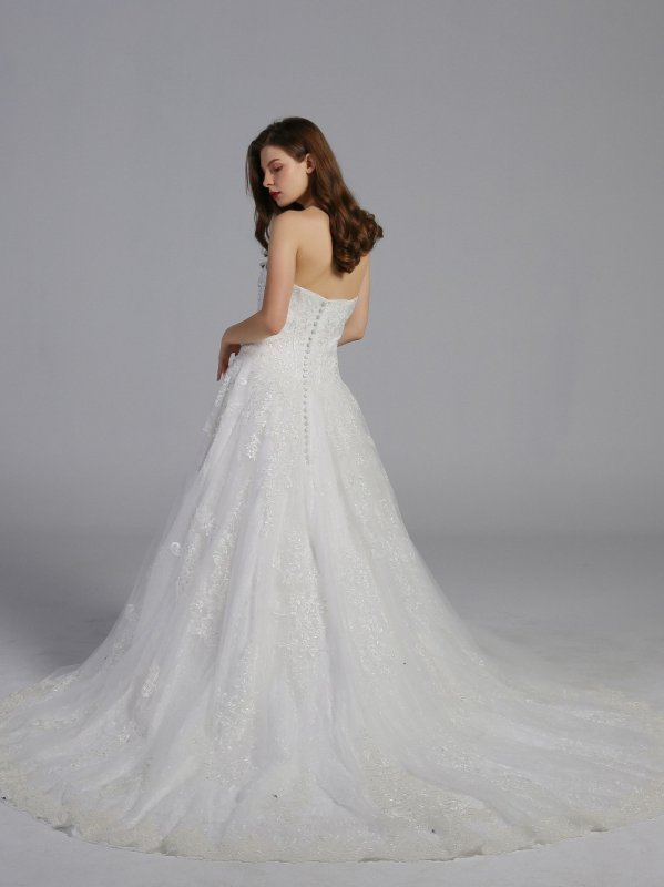 Beaded Lace Applique Wedding Ball Gown AB202008