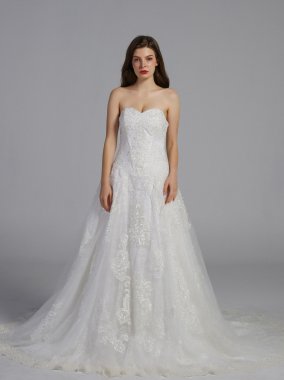 Beaded Lace Applique Wedding Ball Gown AB202008