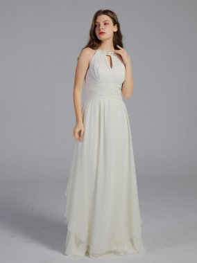 Long Chiffon Dress with Keyhole Detail AB202005