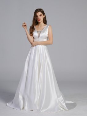 Satin Cummerbund Ball Gown Wedding Dress AB202033