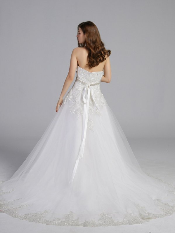 Beaded Lace and Tulle Ball Gown Wedding Dress AB202007