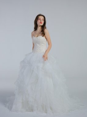 Petite Organza Ruffle Skirt Wedding Dress AB202029