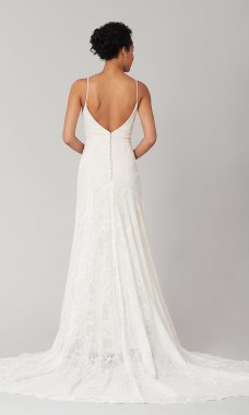 Katy: Long Lace Wedding Dress by KL-300100