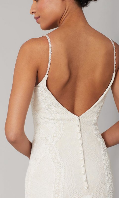 Katy: Long Lace Wedding Dress by KL-300100