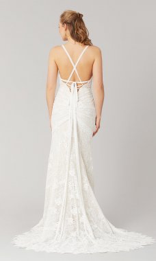V-Neck Lace Corset-Back Wedding Dress by KL-300101