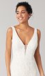 Gloria: Deep-V-Neck Long Wedding Dress KL-300108