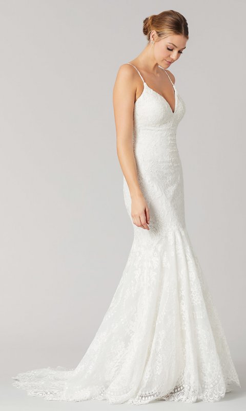 Alicia: V-Neck Lace Wedding Dress KL-300115