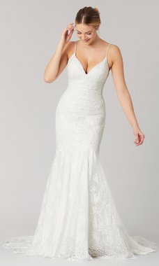 Alicia: V-Neck Lace Wedding Dress KL-300115