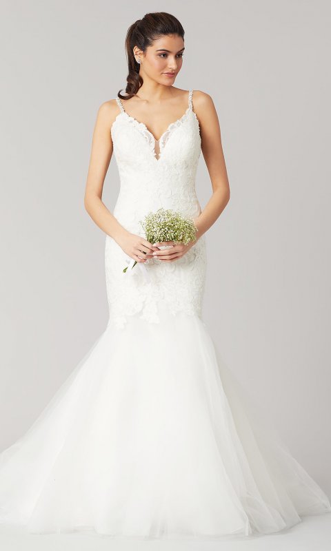 Whitney: Long Mermaid Wedding Dress by KL-300116