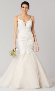 Whitney: Long Mermaid Wedding Dress by KL-300116