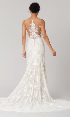 Mariah: Illusion-Back Lace Wedding Dress by KL-300121